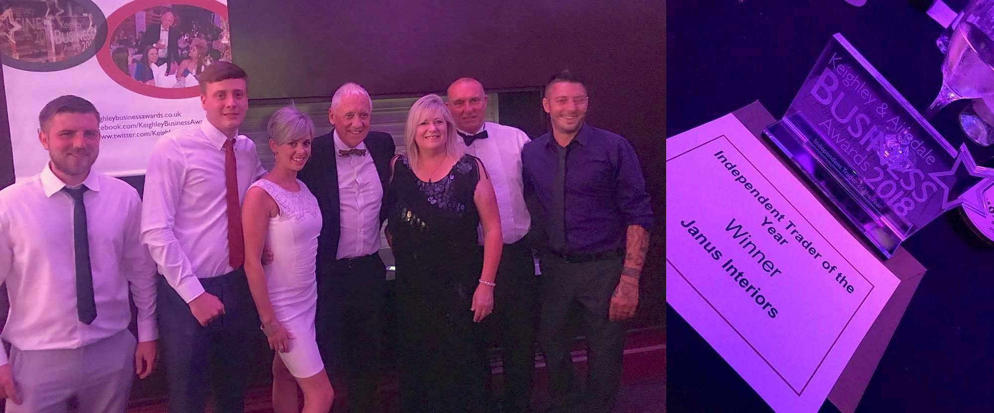 Janus Interiors win best independent trader 2018 at Keighley Business Awards