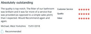 Janus Interiors bathroom review - see this and more reviews on the Trusted Trader website