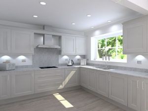 3D Design for easy access open plan kitchen diner