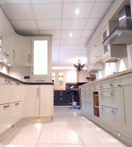 Kitchen showroom at Janus Interiors in Bingley midway between Bradford and Keighley