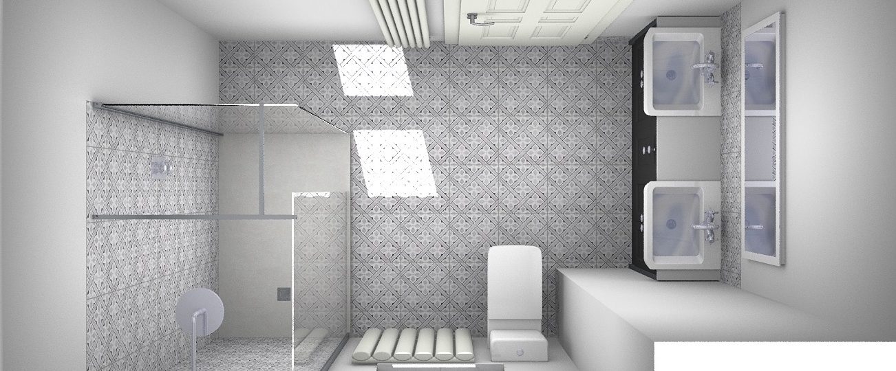Bathroom designed on 3D CAD system
