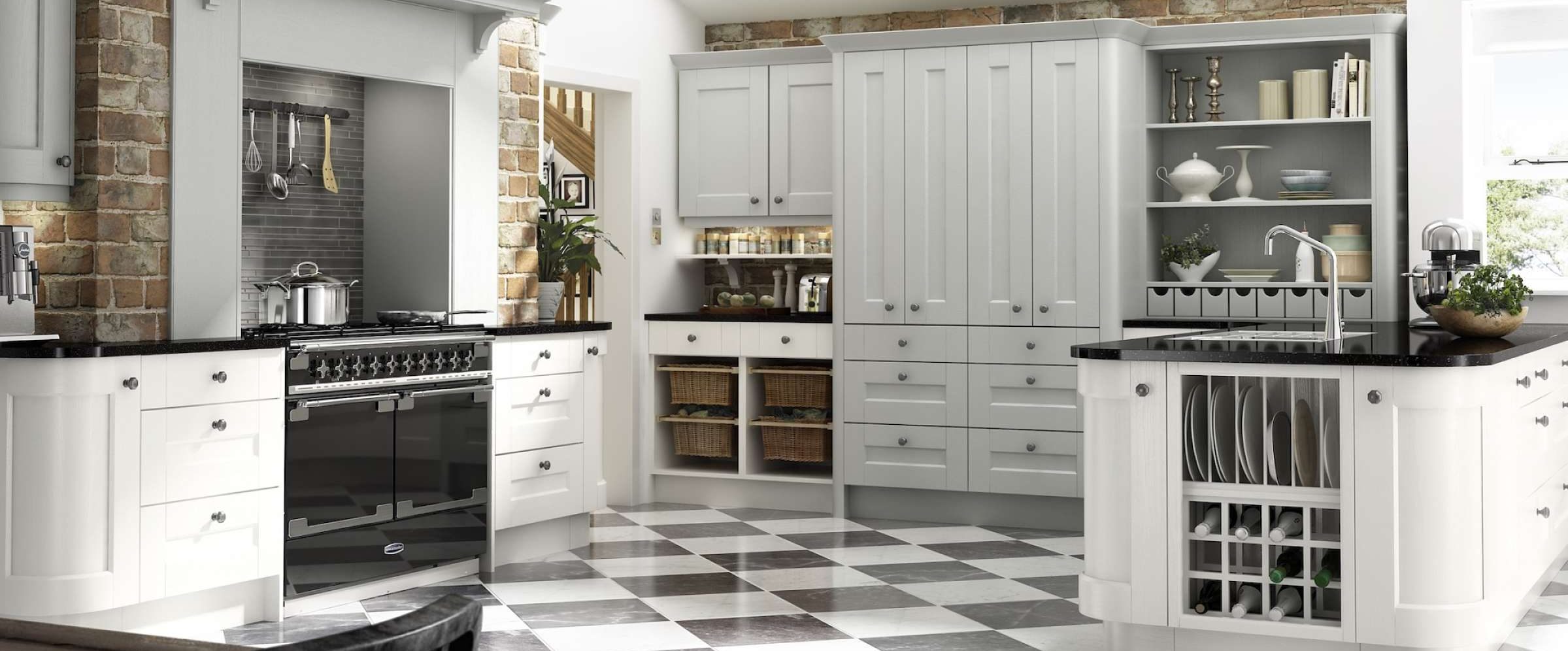 Ashbourne Dove Grey and Chalk White Gallery Kitchen